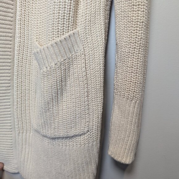 MAX AND MIA OPEN CREAM CARDIGAN W/POCKETS 100% COTTON - SIZE S - Picture 2 of 4